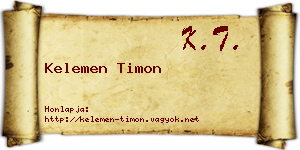 Kelemen Timon névjegykártya